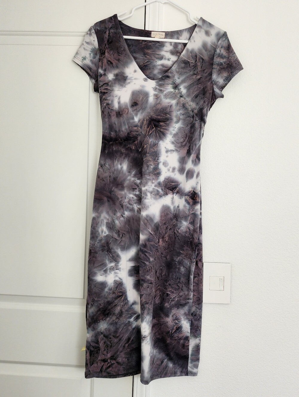 See You Monday Tie-Dye Gray Bodycon Fitted Dress S-XL